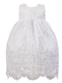 Rain Kids Little Girls White Puff Sleeve Bonnet 3 Pc Baptism Gown Set 2-3 - SophiasStyle.com